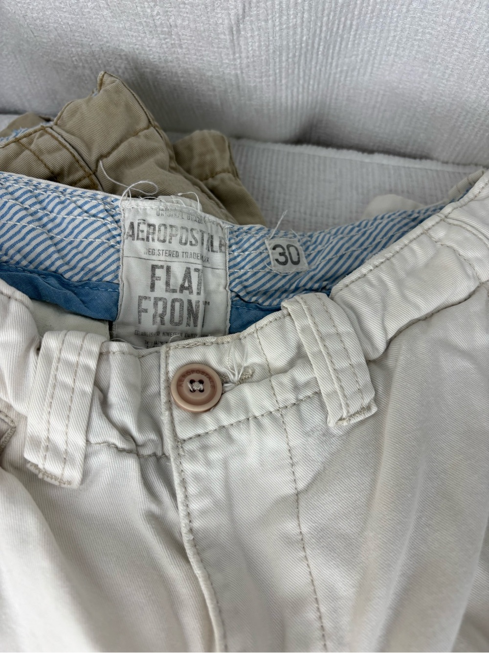 Aeropostale Bundle 2 Pairs Khaki and White Flat Front Shorts
